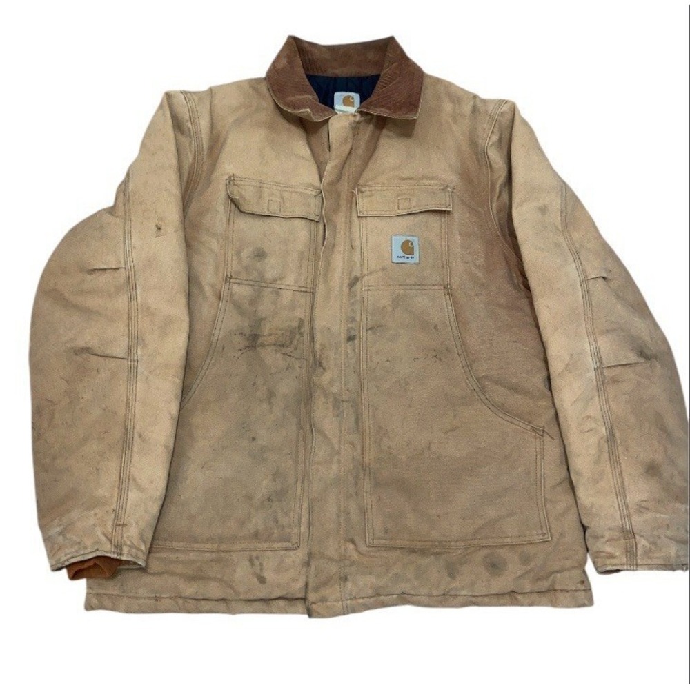 Carhartt C03 Duck Chore Barn Coat Artic Quilt Lined Brown Men's 46 XL VINTAGE
